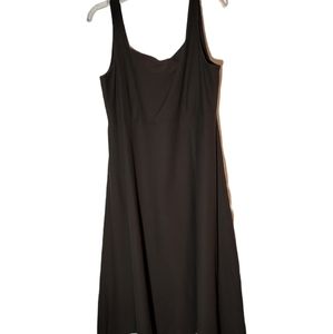 Eileen Fisher brown mid length sleeveless jersey dress D701 Large